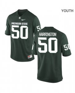 Youth Michigan State Spartans NCAA #50 Sean Harrington Green Authentic Nike Stitched College Football Jersey JZ32T10FV